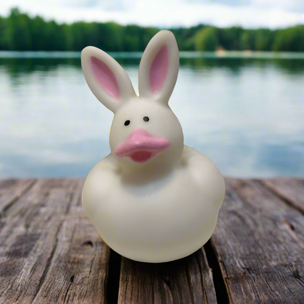 White Bunny Rubber Duck