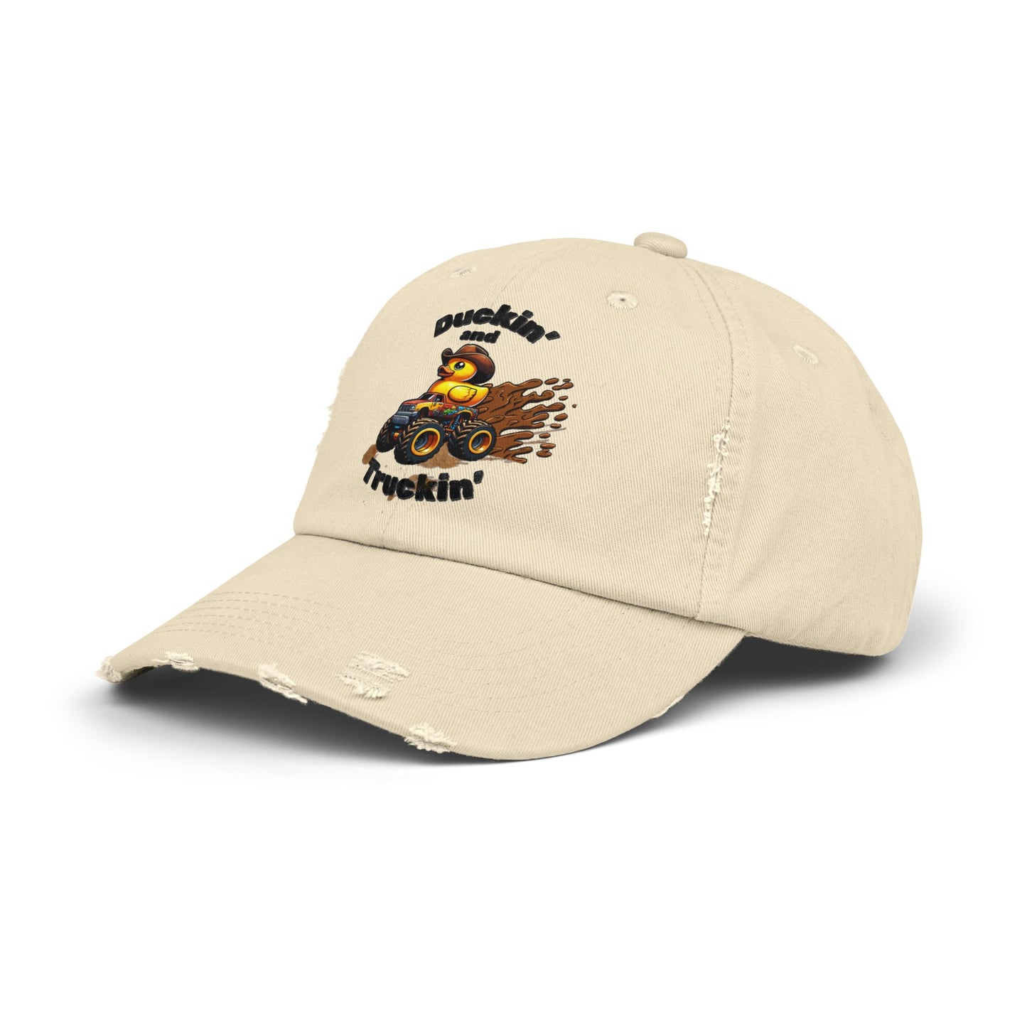 Unisex Duckin' and Truckin' Distressed Cap, Trucker Hat, Baseball hat, ball cap, gifts for her, gifts for him, Beach hat