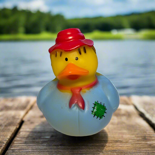 Scarecrow Blue Rubber Duck