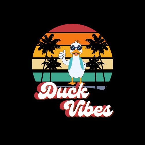 Duck Vibes Sunset Ladies’ Tank, Rubber Ducky, Summer Tee, Graphic T-shirt, Tank Top