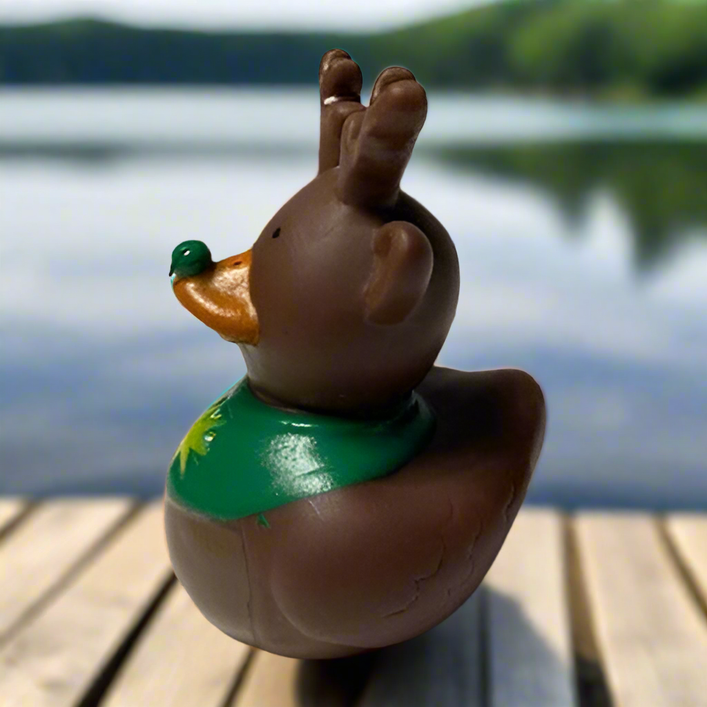 RARE Green-nosed Reindeer Rubber Duck