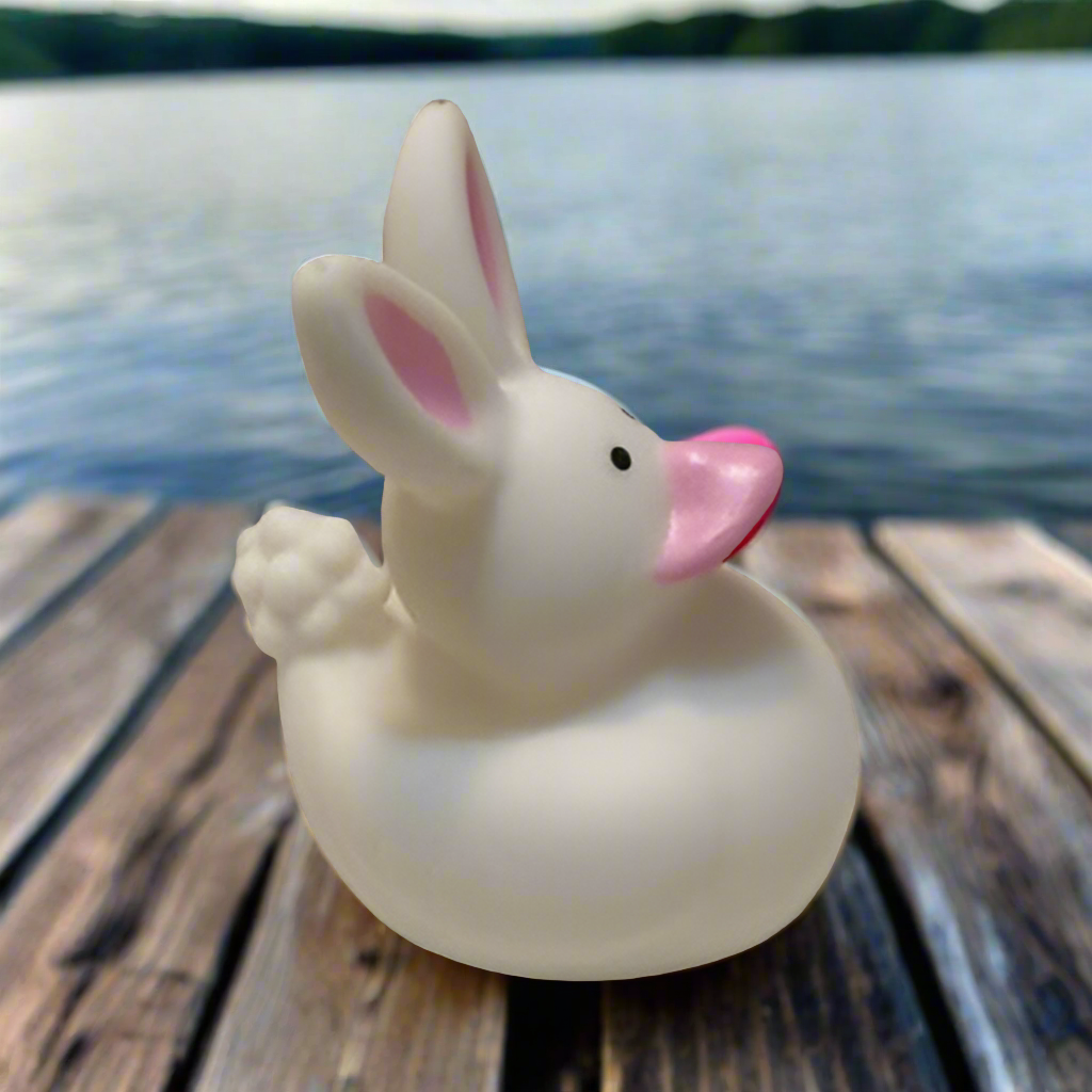 White Bunny Rubber Duck