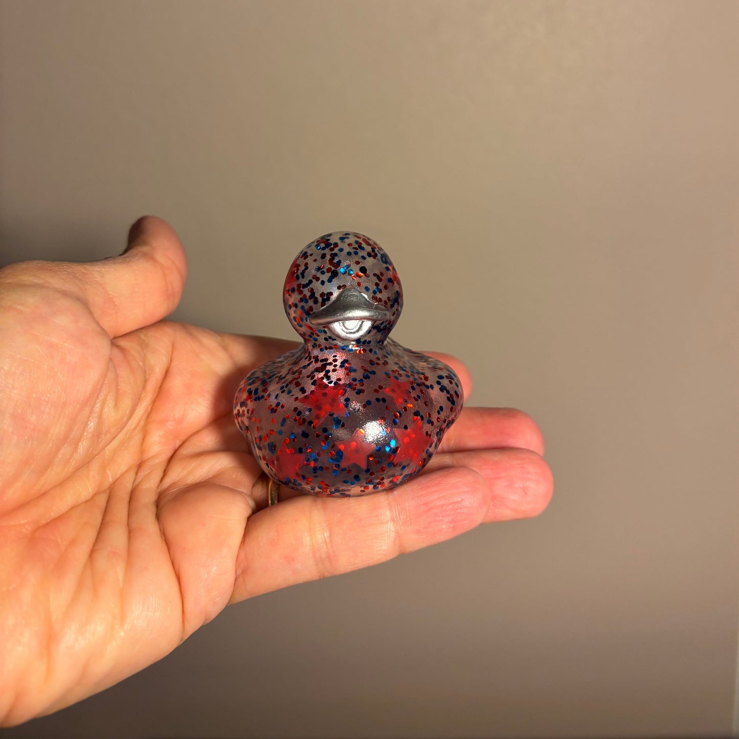 Star Spangled Glitter Rubber Duck