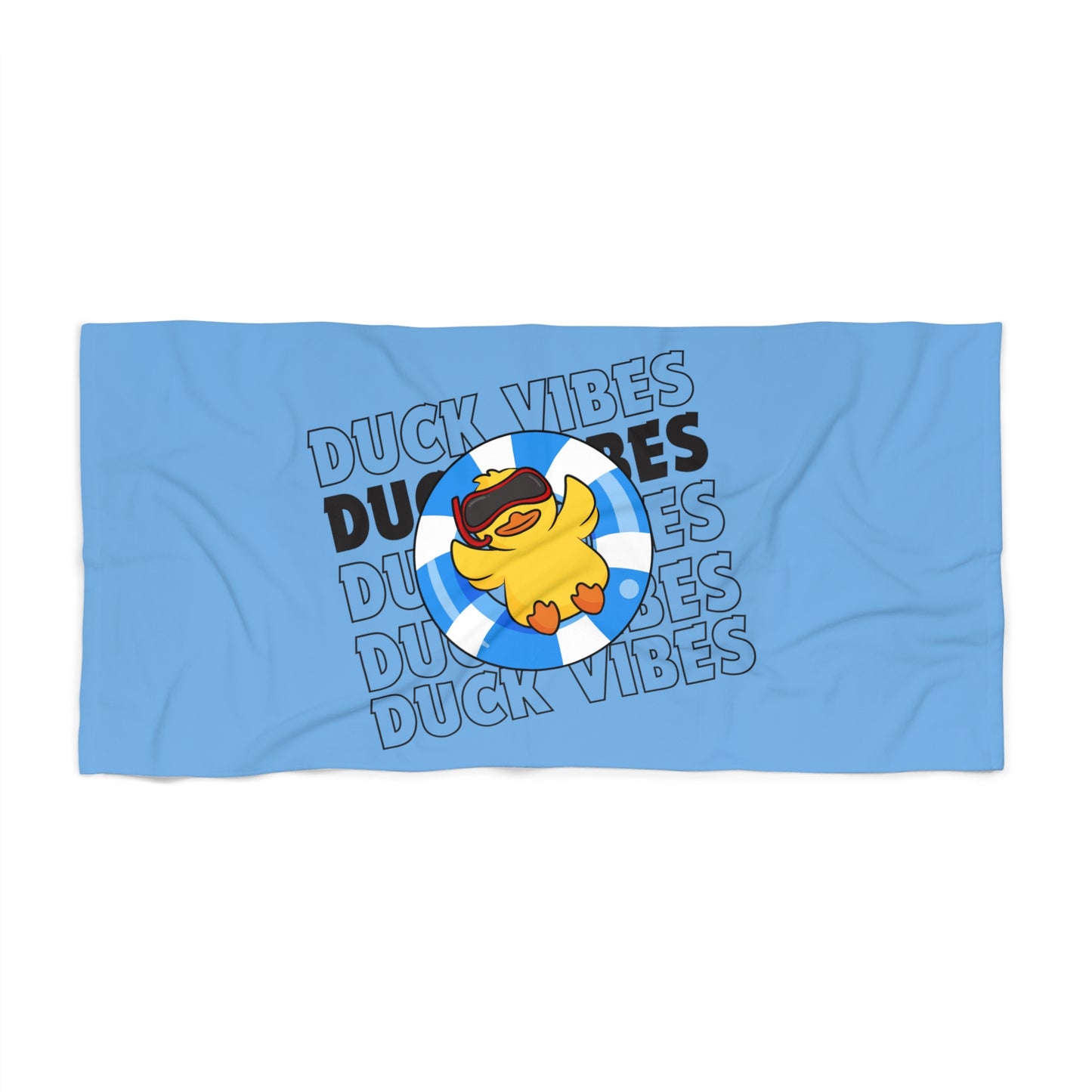 Duck Vibes Beach Towel | Blue | Rubber Ducky | Duck of the Month | Summertime | Beachwear