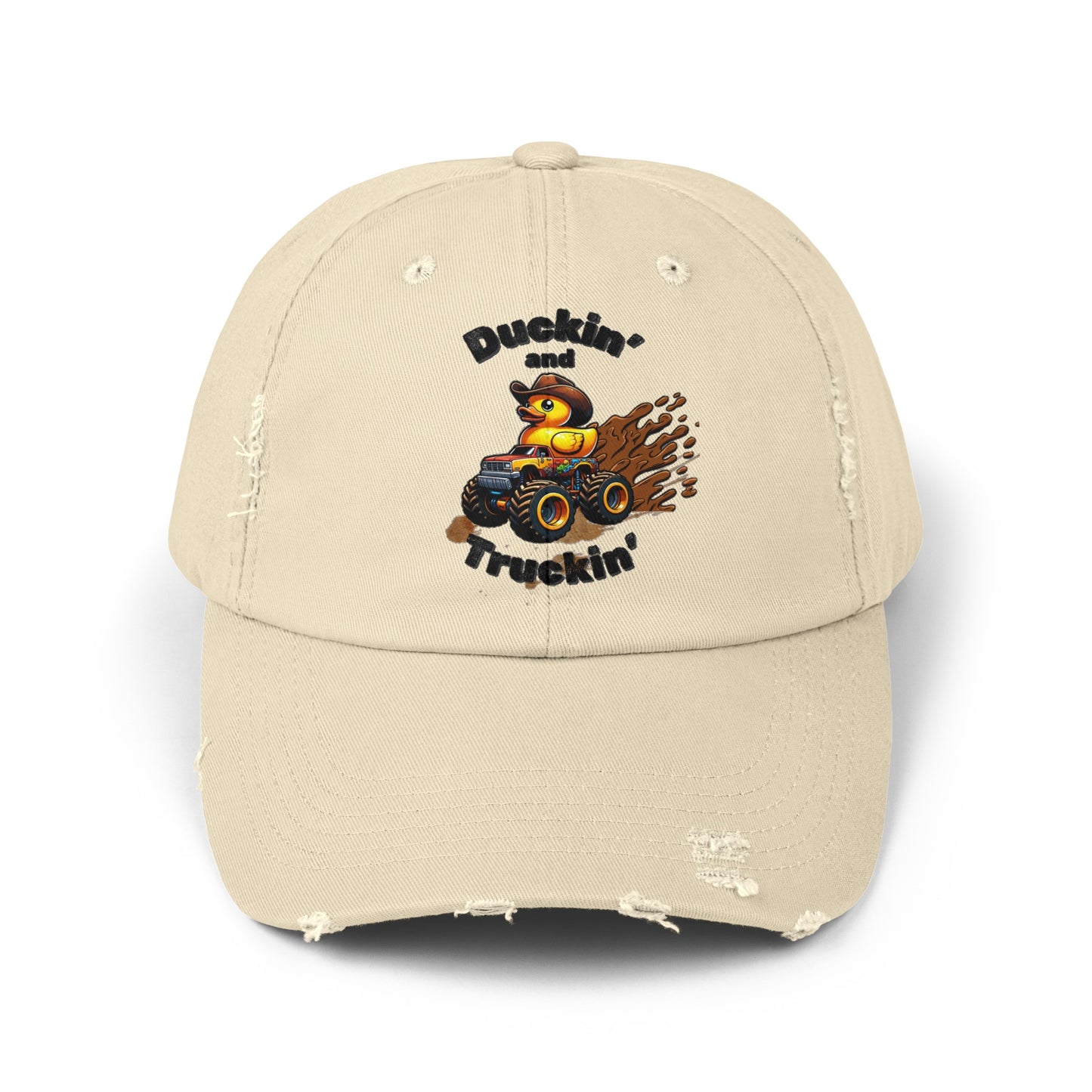 Unisex Duckin' and Truckin' Distressed Cap, Trucker Hat, Baseball hat, ball cap, gifts for her, gifts for him, Beach hat