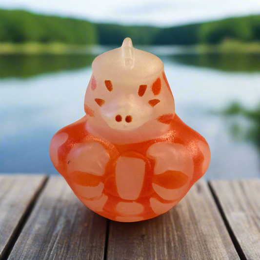 Glow Orange Dinosaur Rubber Duck