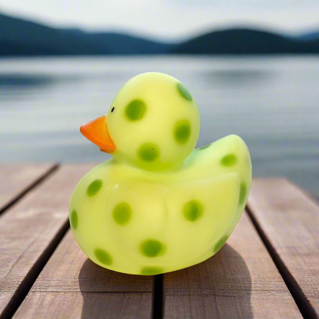 Poke A Dot Green Rubber Duck