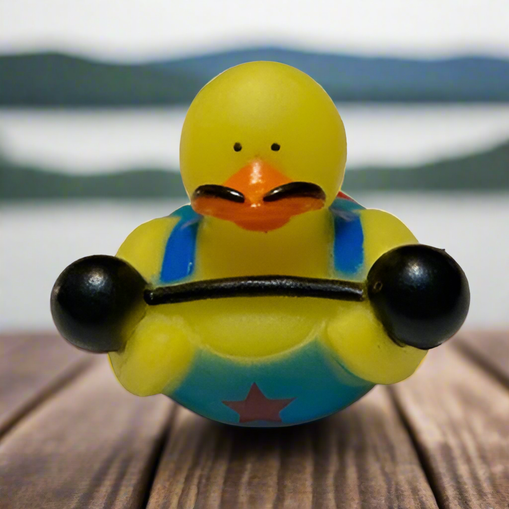 Circus Weightlifter Rubber Duck