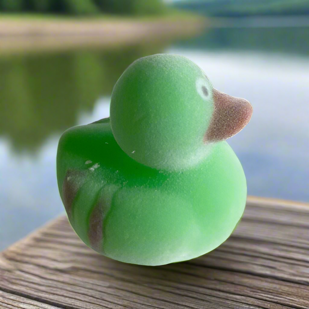 Fuzzy Wuzzy Green Rubber Duck