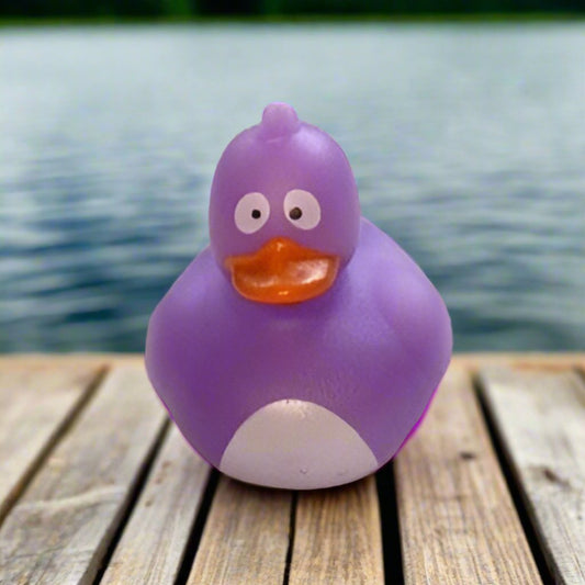 Crazy Eyed Purple Rubber Duck