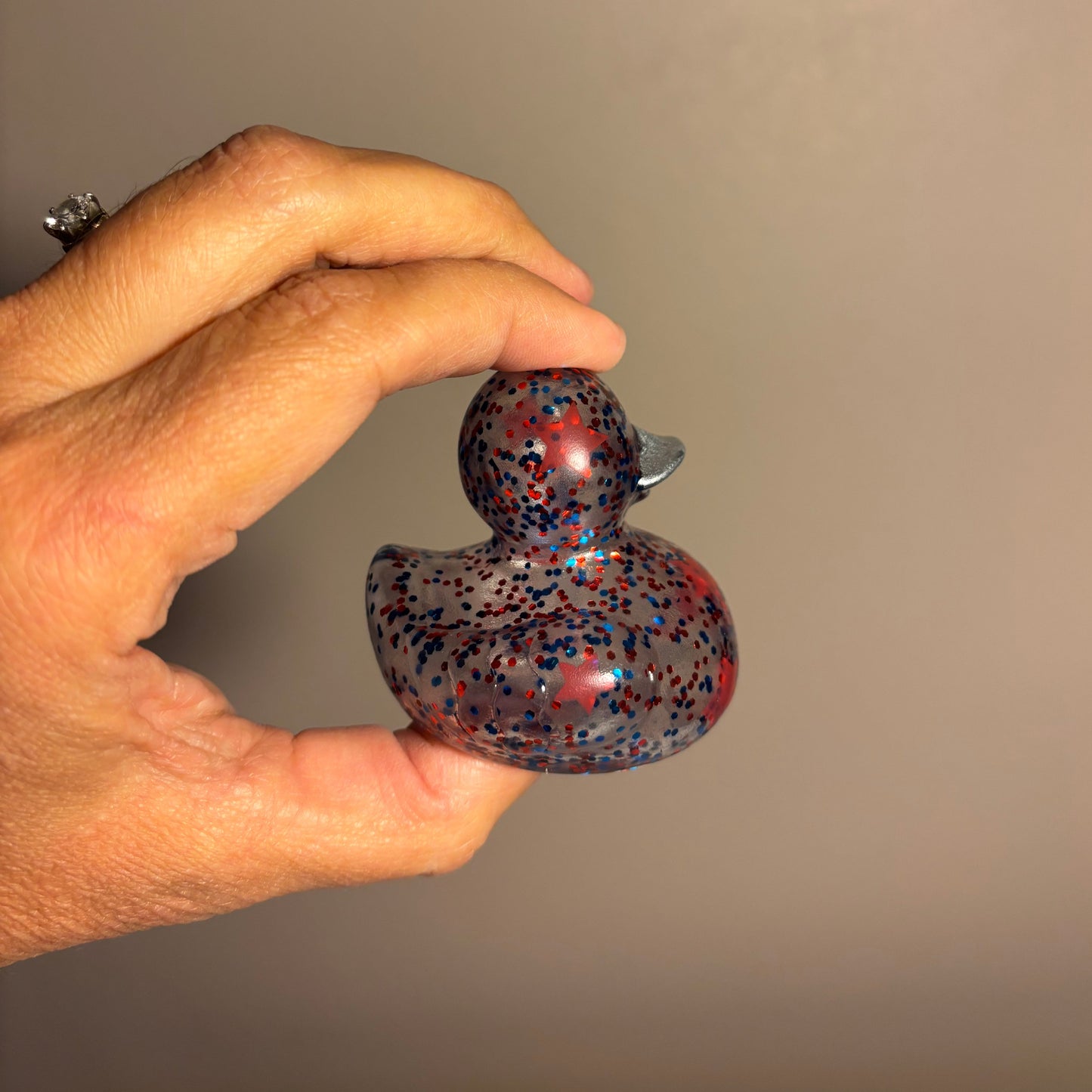 Star Spangled Glitter Rubber Duck