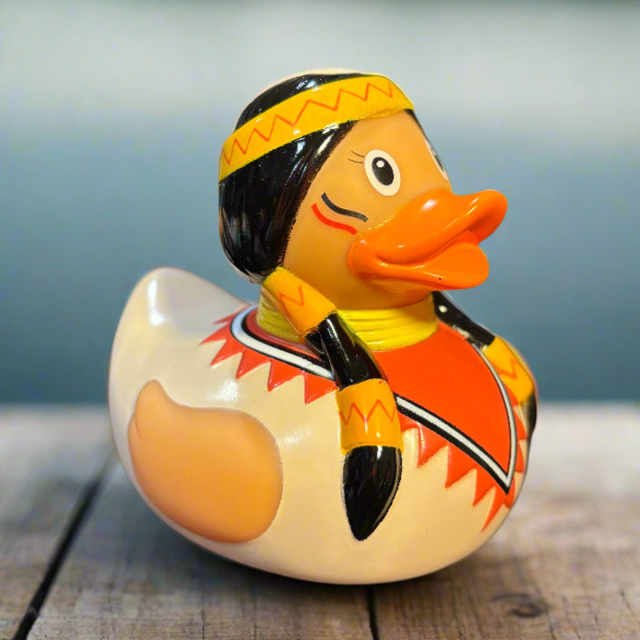 Decorative rubber duck with Native American design 