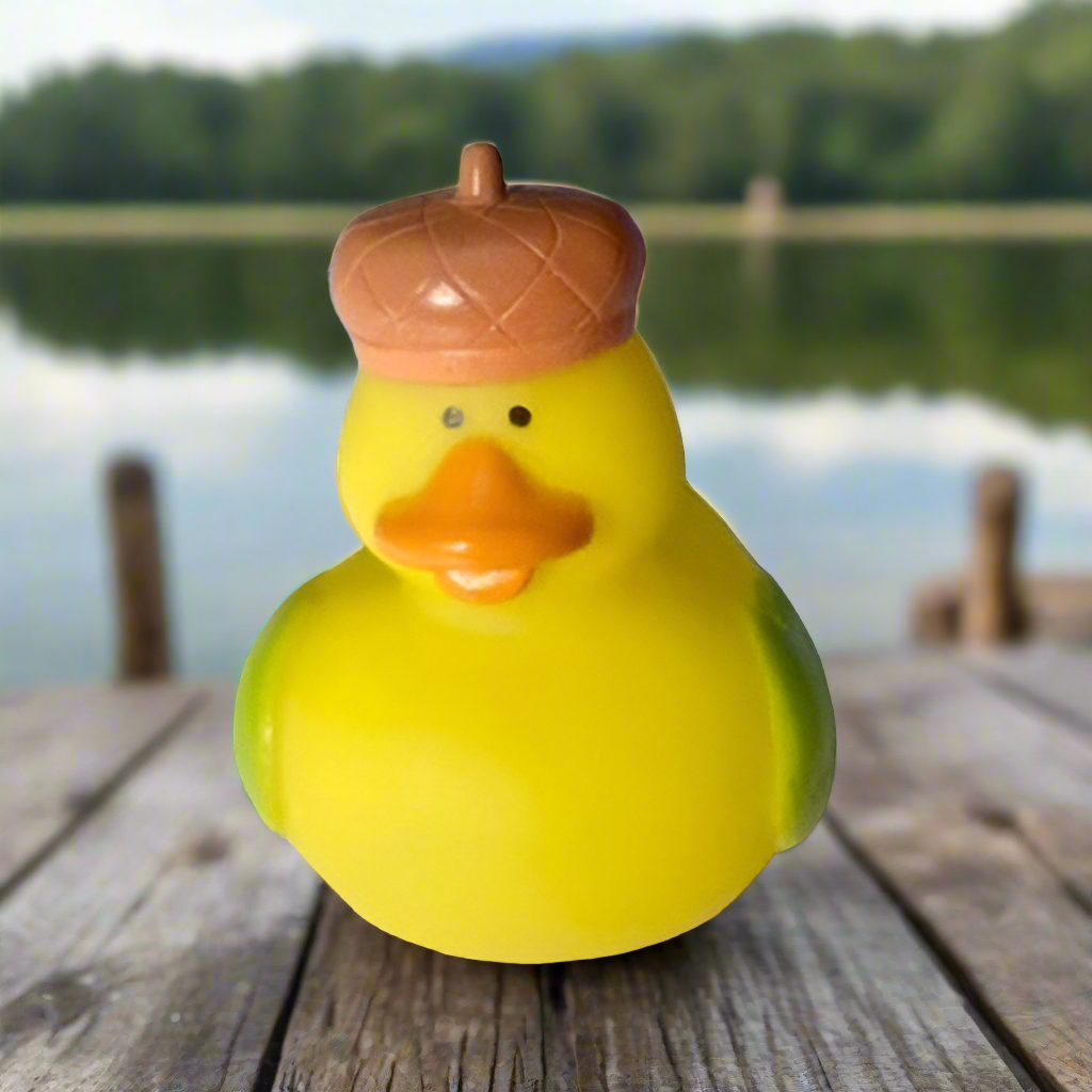 Fall Leaf Green Rubber Duck