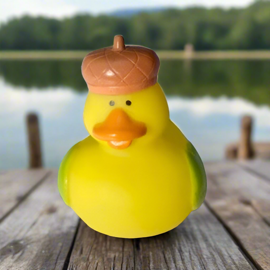 Fall Leaf Green Rubber Duck