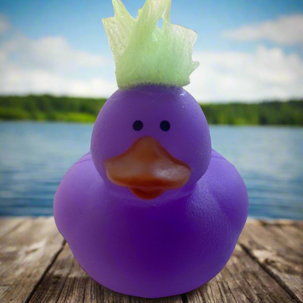 Troll Hair Purple Rubber Duck