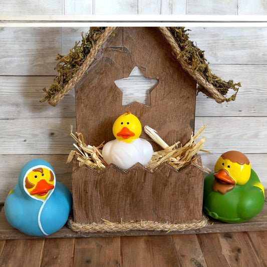 Rubber Duck Manger Nativity Set Gift Christmas