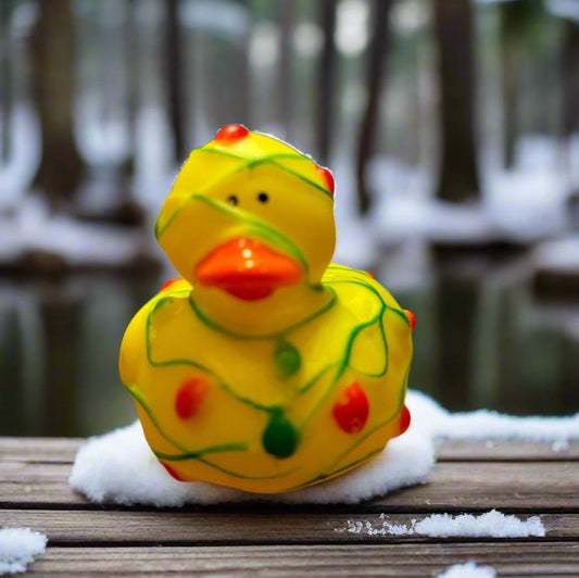 Christmas Lights Rubber Duck