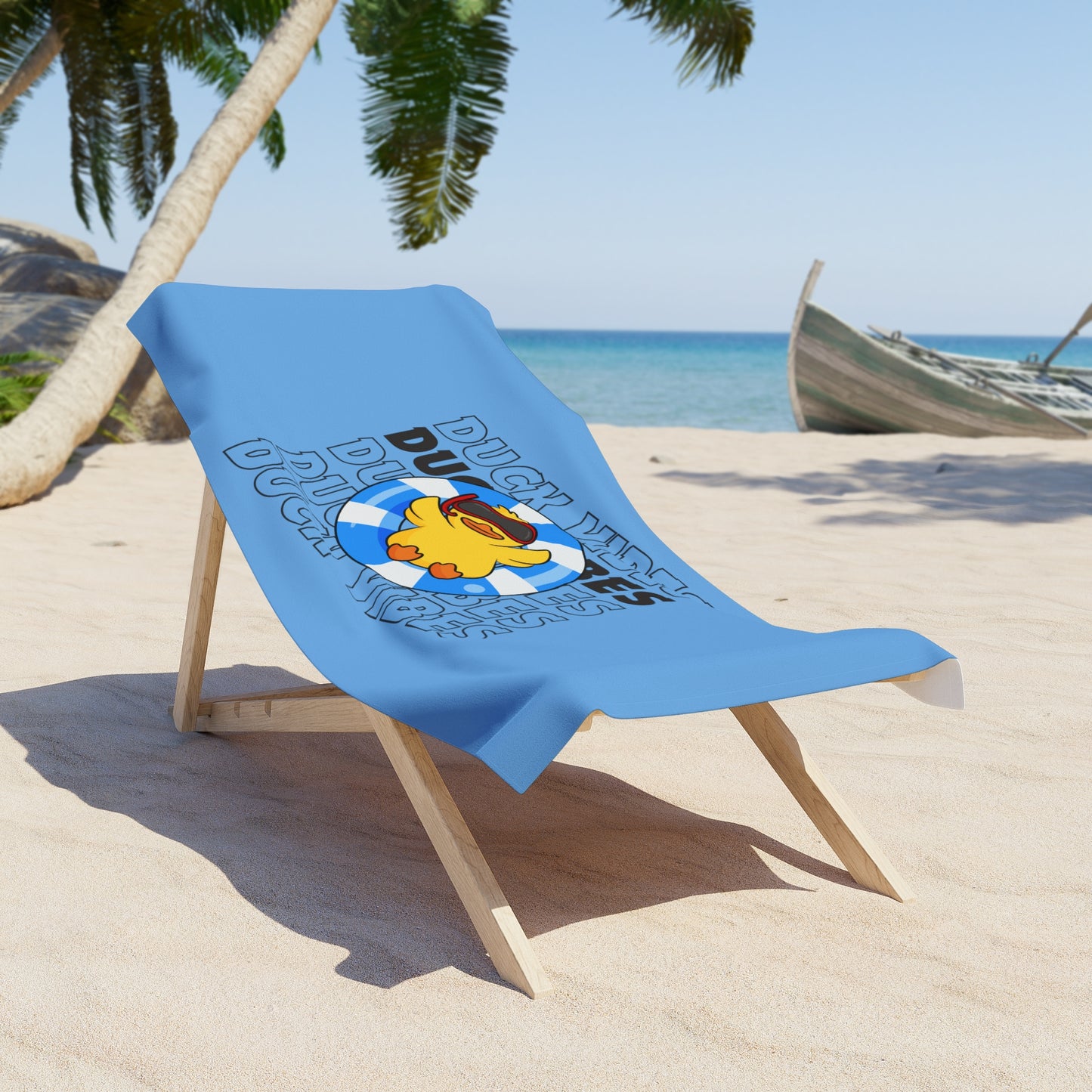 Duck Vibes Beach Towel | Blue | Rubber Ducky | Duck of the Month | Summertime | Beachwear