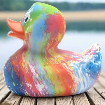 Tie Dye Rainbow Rubber Duck