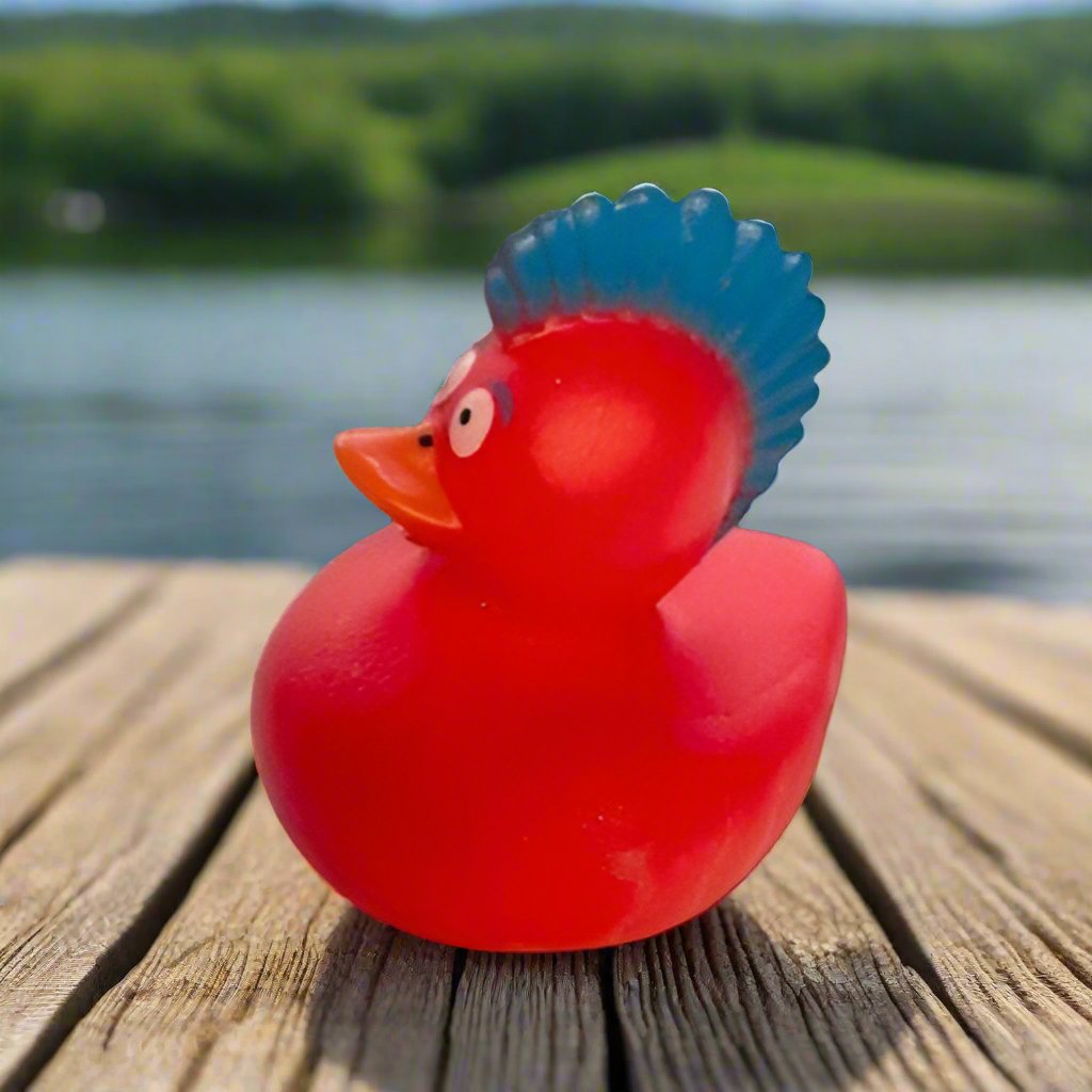 Mohawk Red Rubber Duck