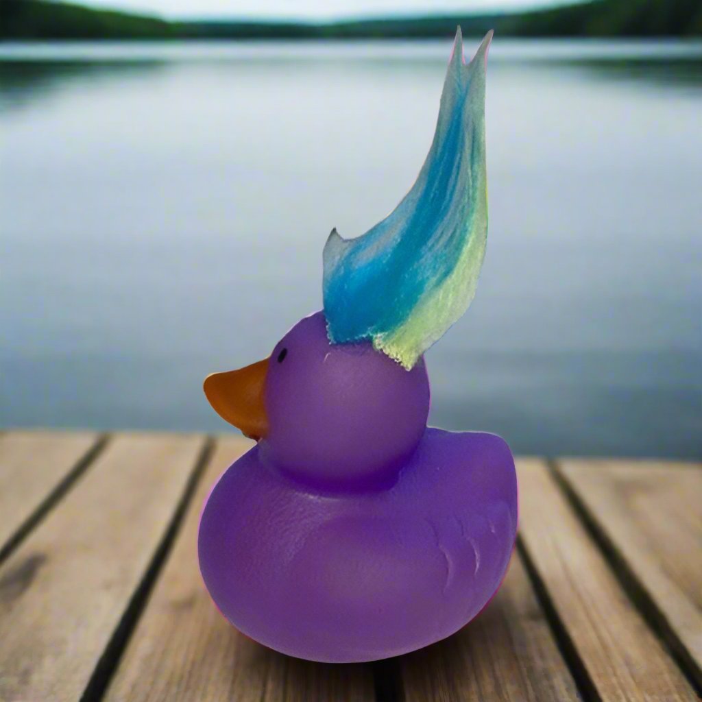 Troll Hair Purple Rubber Duck