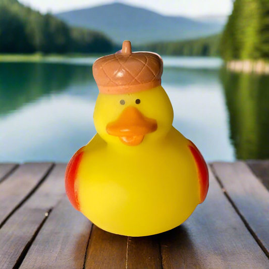 Fall Leaf Red Rubber Duck