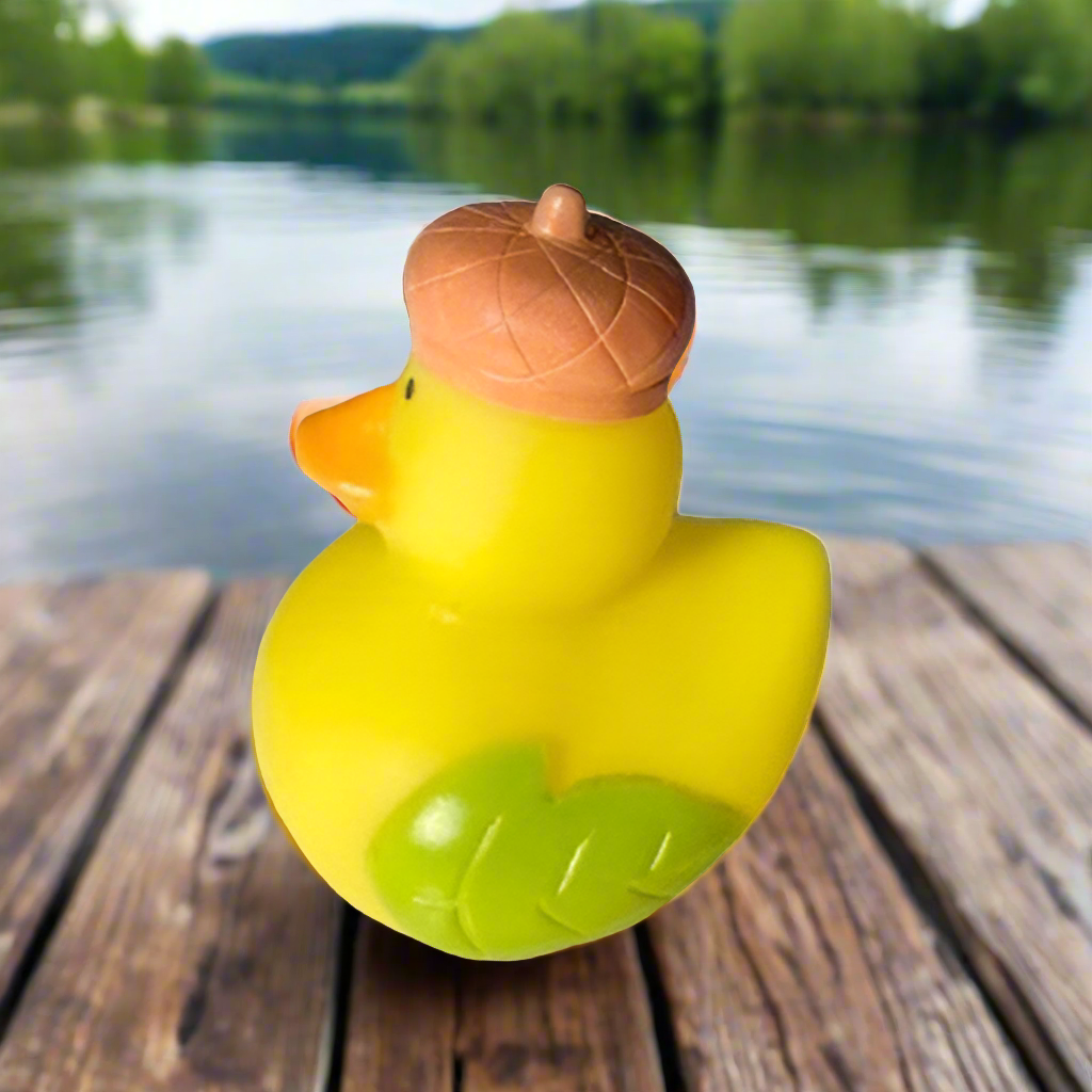 Fall Leaf Green Rubber Duck