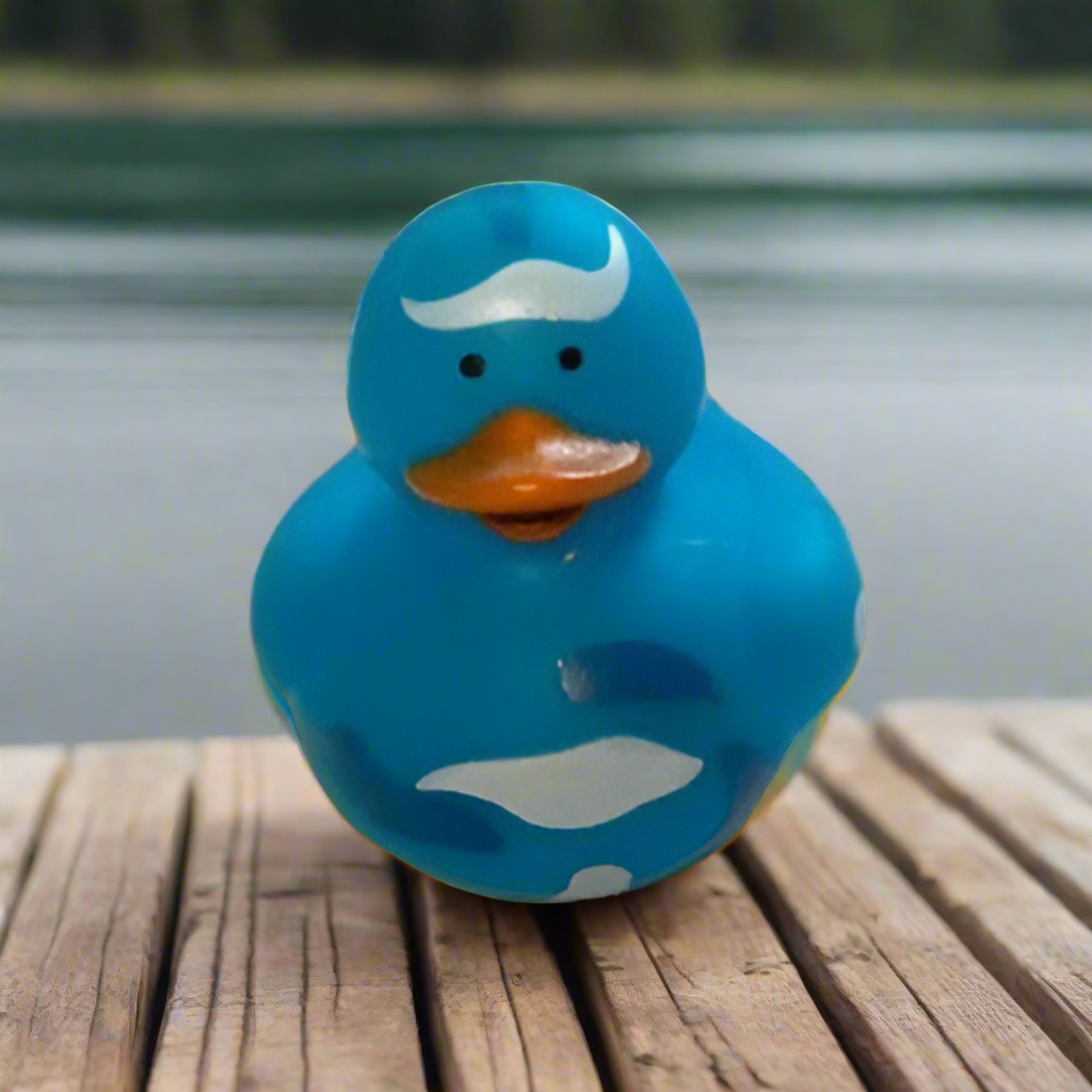 Camo Blue Rubber Duck