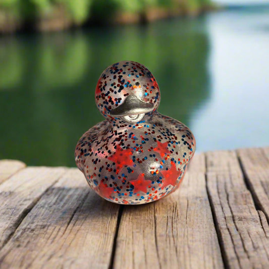 Star Spangled Glitter Rubber Duck