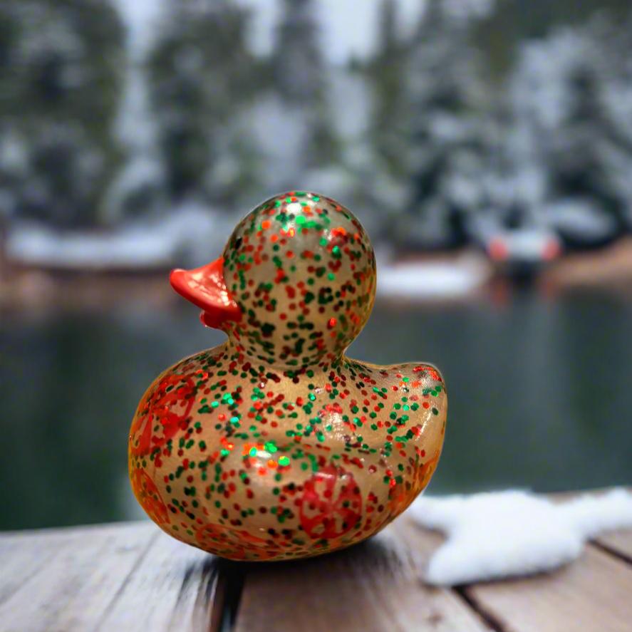 Christmas Peppermint Glitter Rubber Duck