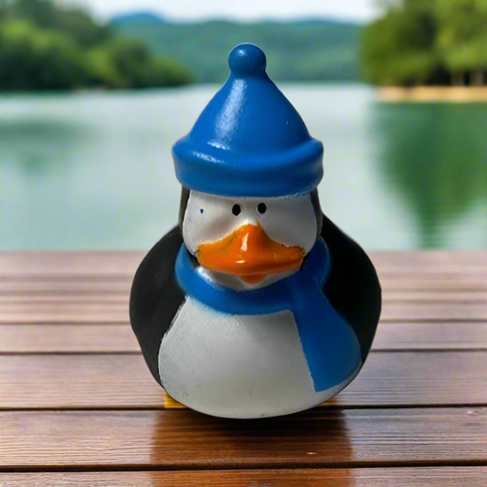 Penguin Blue Rubber Duck