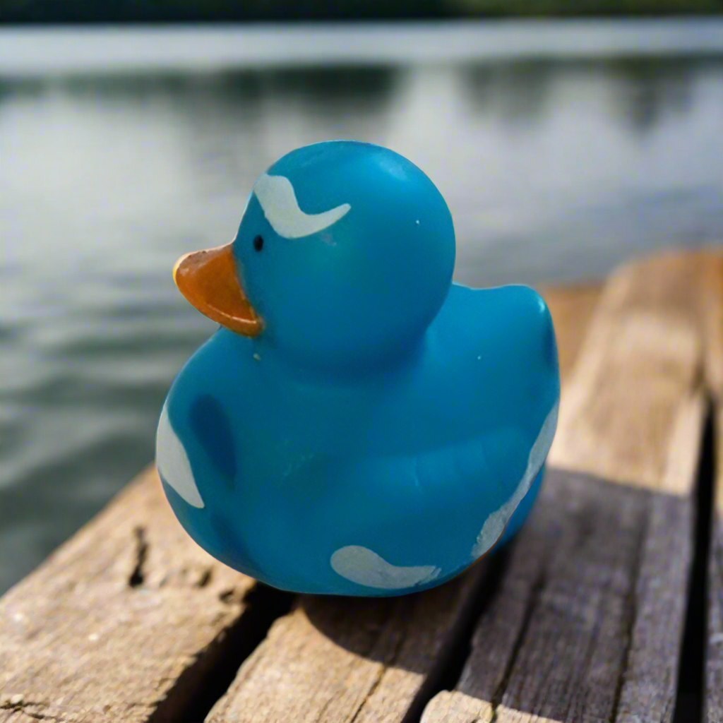 Camo Blue Rubber Duck