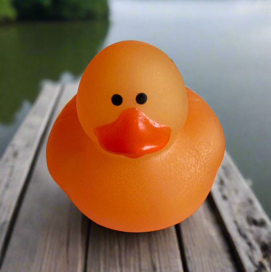 Color Changing Orange Rubber Duck