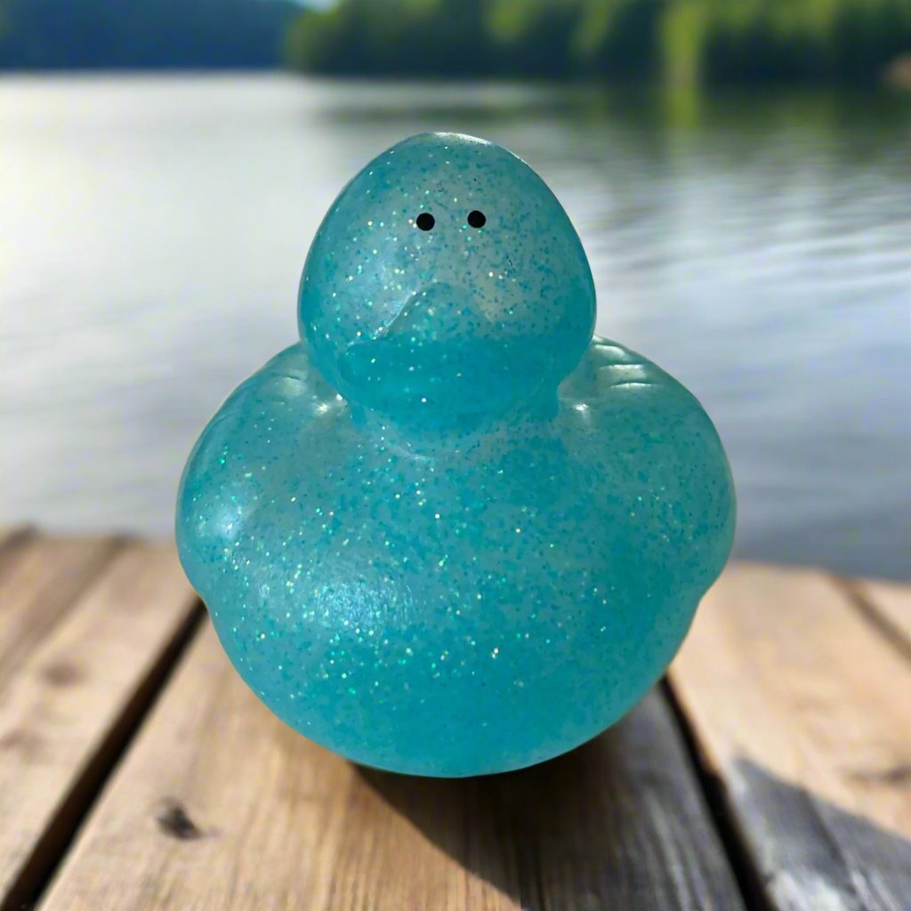 Glitter Turquoise Rubber Duck