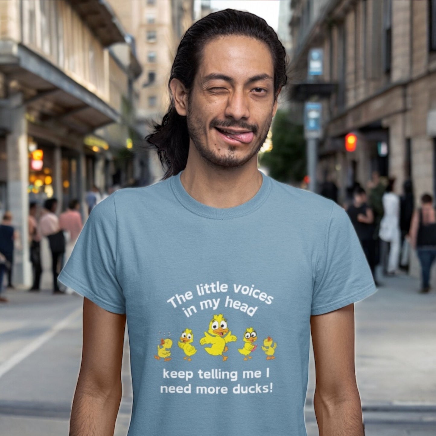 Little Voices in my head - Adult Unisex Rubber Duck Tee - Ducking - Summer Tshirt