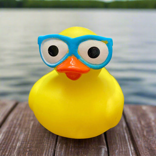 Big Blue Glasses Rubber Duck