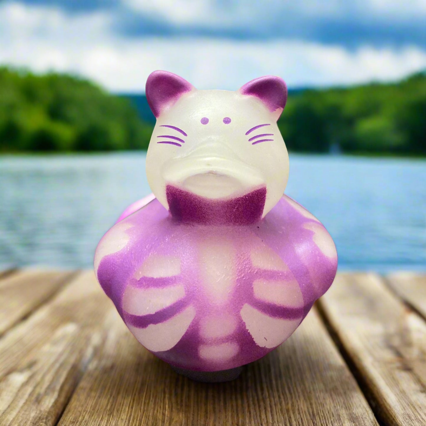 Glow in the Dark Purple Cat Rubber Duck