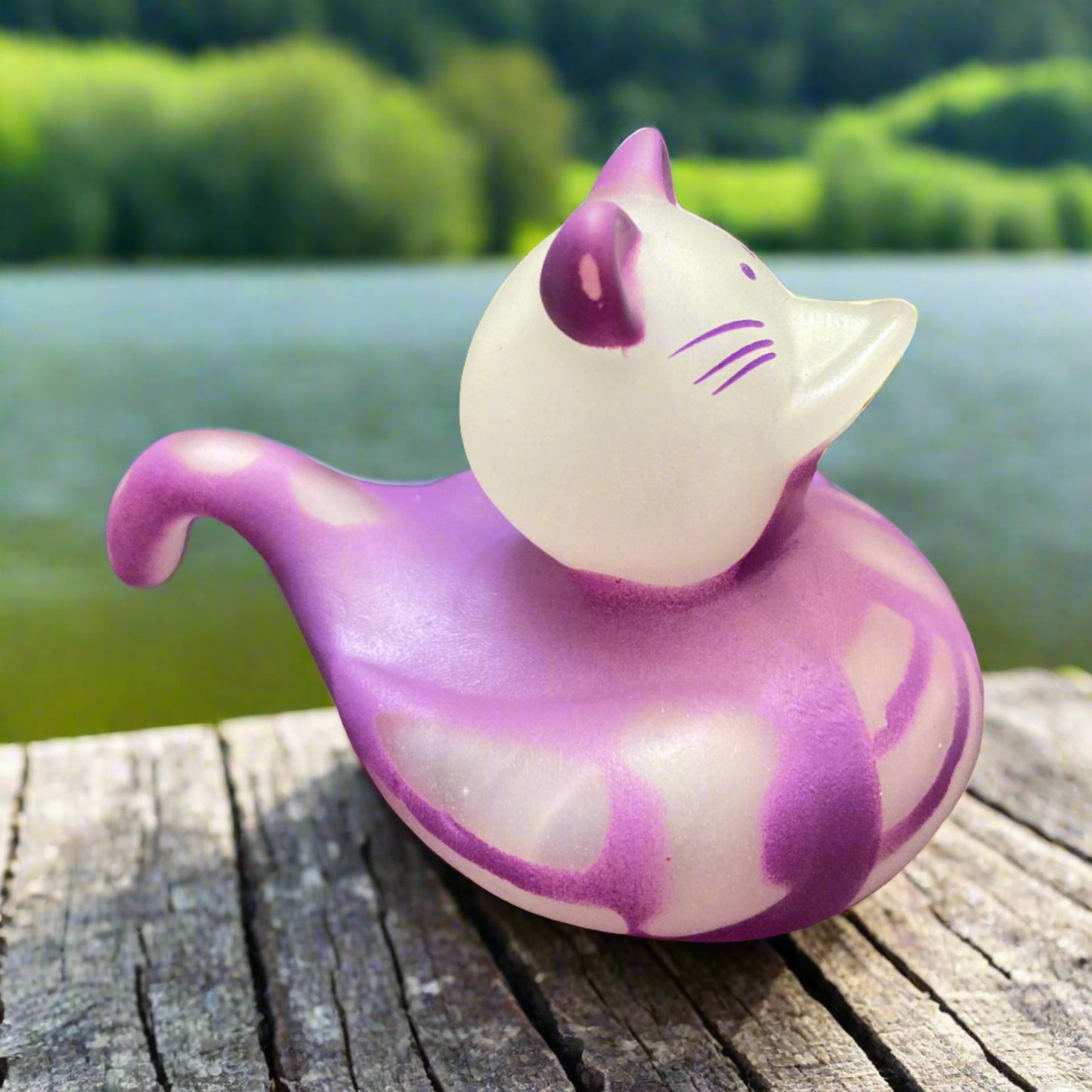 Glow in the Dark Purple Cat Rubber Duck