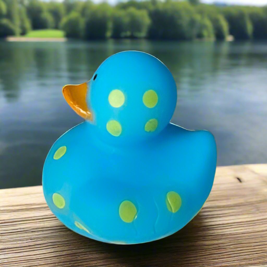 Poke A Dot Blue Rubber Duck