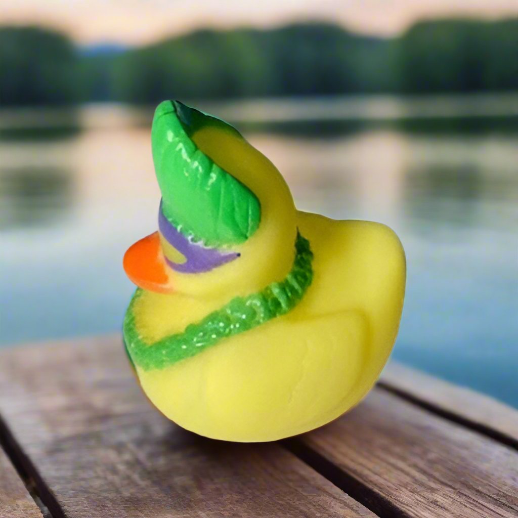 Mardi Gras Green Rubber Duck