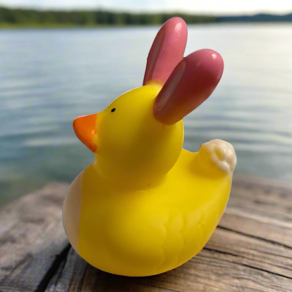 Easter Bunny Pink Ear Rubber Duck