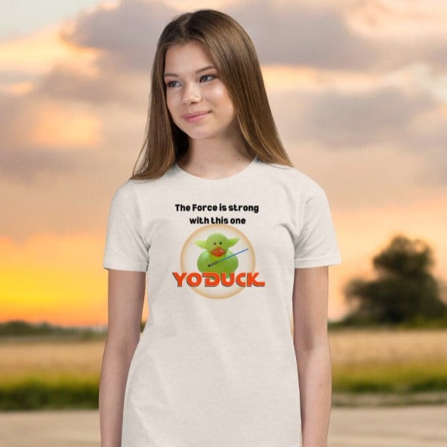 The Force is Strong with this one Youth Yoduck Short Sleeve Tee