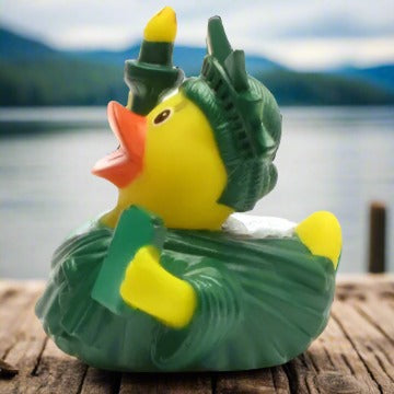 NYC Themed Duck Statue Of Liberty Rubber Duck - Patriotic Bath Toy NYC Themed Duck Statue Of Liberty Rubber Duck - Patriotic Bath Toy