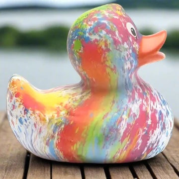 Tie Dye Rainbow Rubber Duck