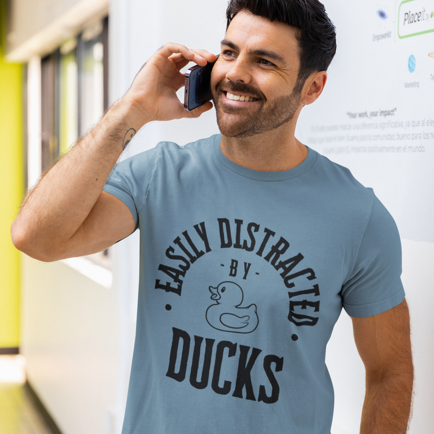 Easily Distracted By Ducks Adult Unisex Tee, Rubber Ducks, Ducking