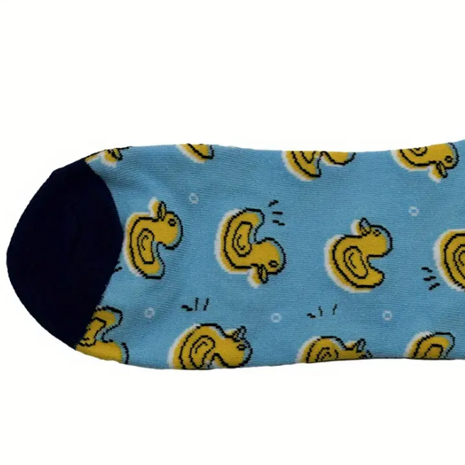 Rubber Duck Socks Blue Adult size US 6-10