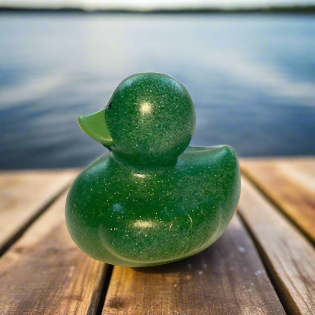 Glitter Green Rubber Duck