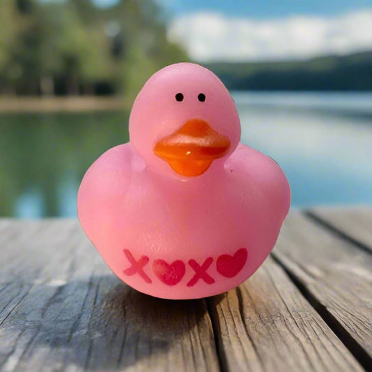 Conversation Heart Hugs and Kisses Rubber Duck