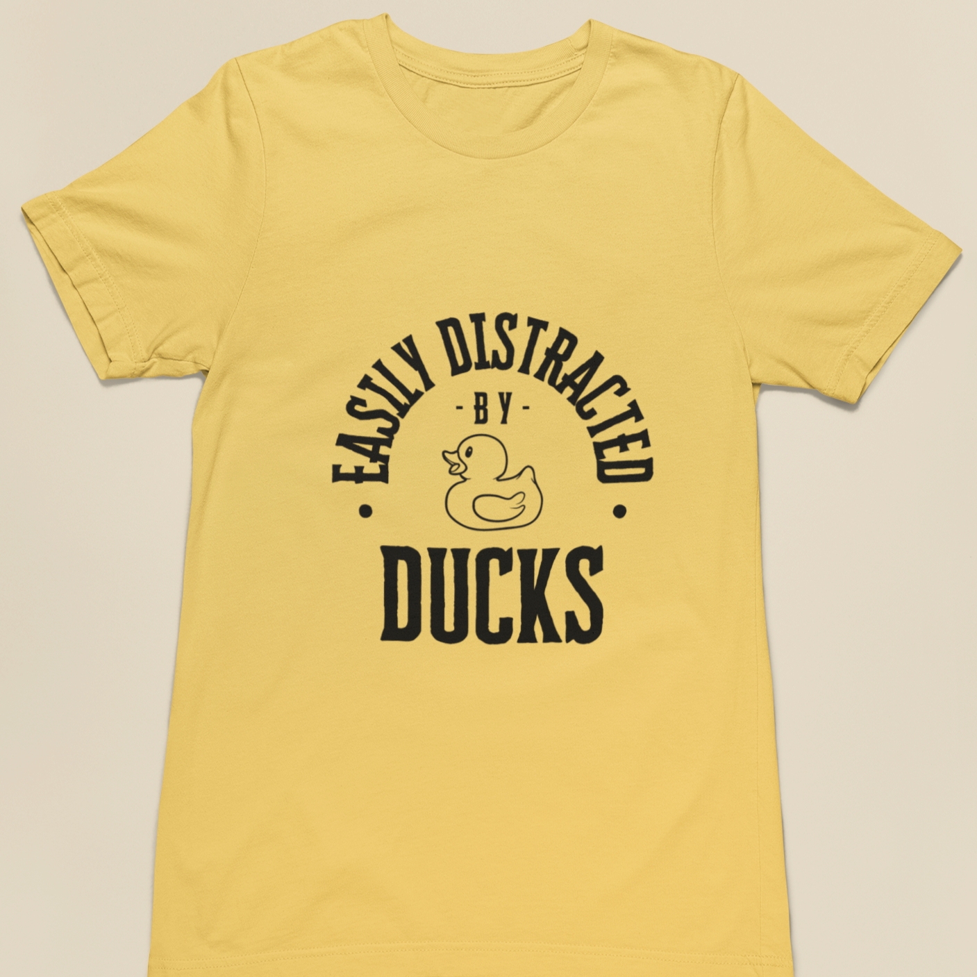 Easily Distracted By Ducks Adult Unisex Tee, Rubber Ducks, Ducking