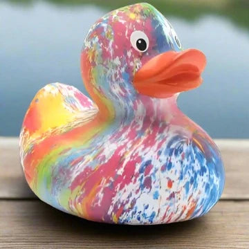 Tie Dye Rainbow Rubber Duck